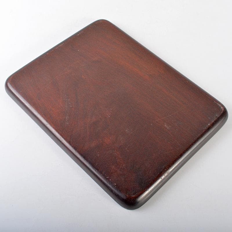 中国　唐木紫檀製　無垢刳り貫き　煎茶盆　香盆　V　R5875