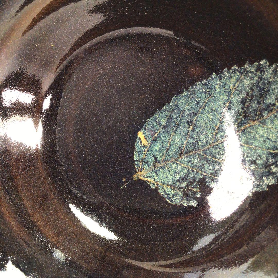 Ｒ５４７　茶碗　『京焼』『土渕善丕氐造』『木の葉天目茶碗』　抹茶碗　共箱　茶道具