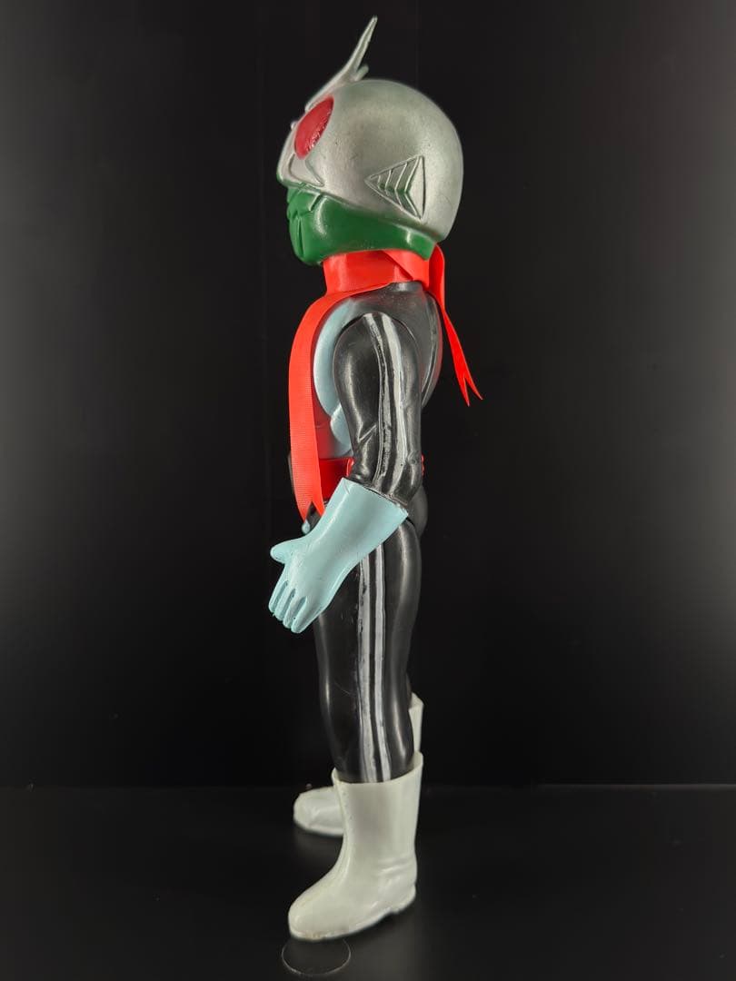 仮面ライダー 旧バンダイ 2本線 ブリキベルト ソフビ 面取れ