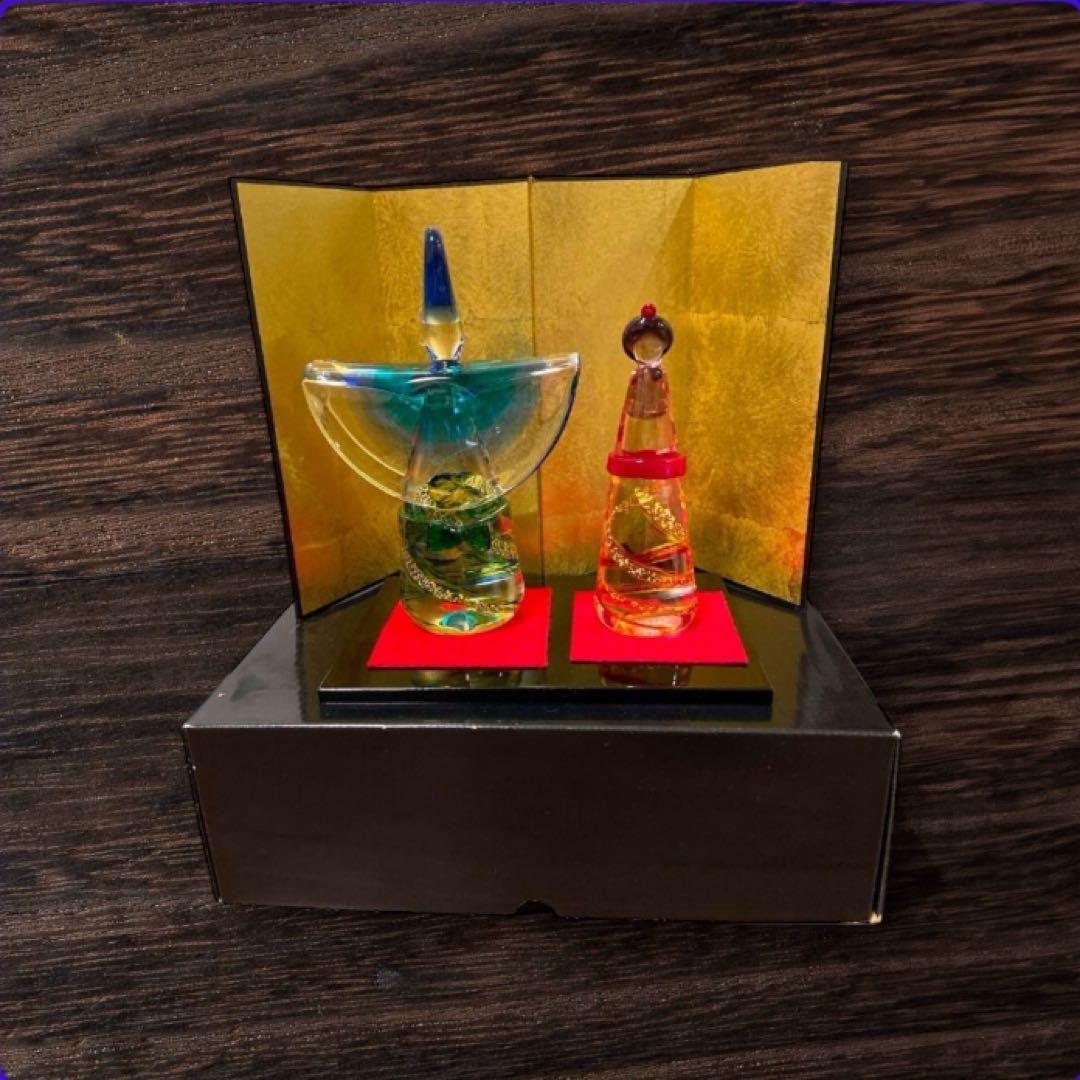 ガラス製お雛様　 高さ約30cm特大サイズ