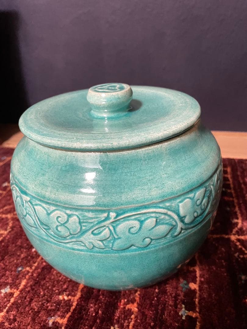 唐草文 水指 吉向蕃斎　七世松月