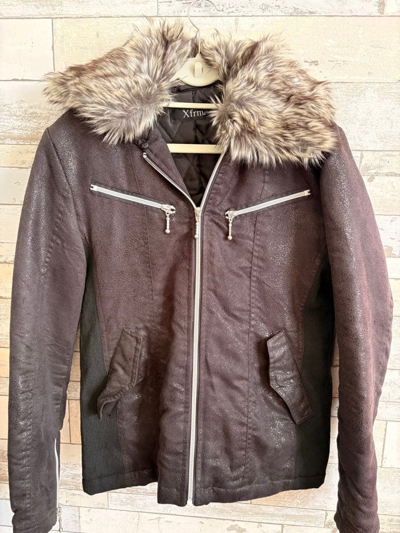Xfrm ファーブルゾン ボア ショート丈 グランジY2Kジャケット