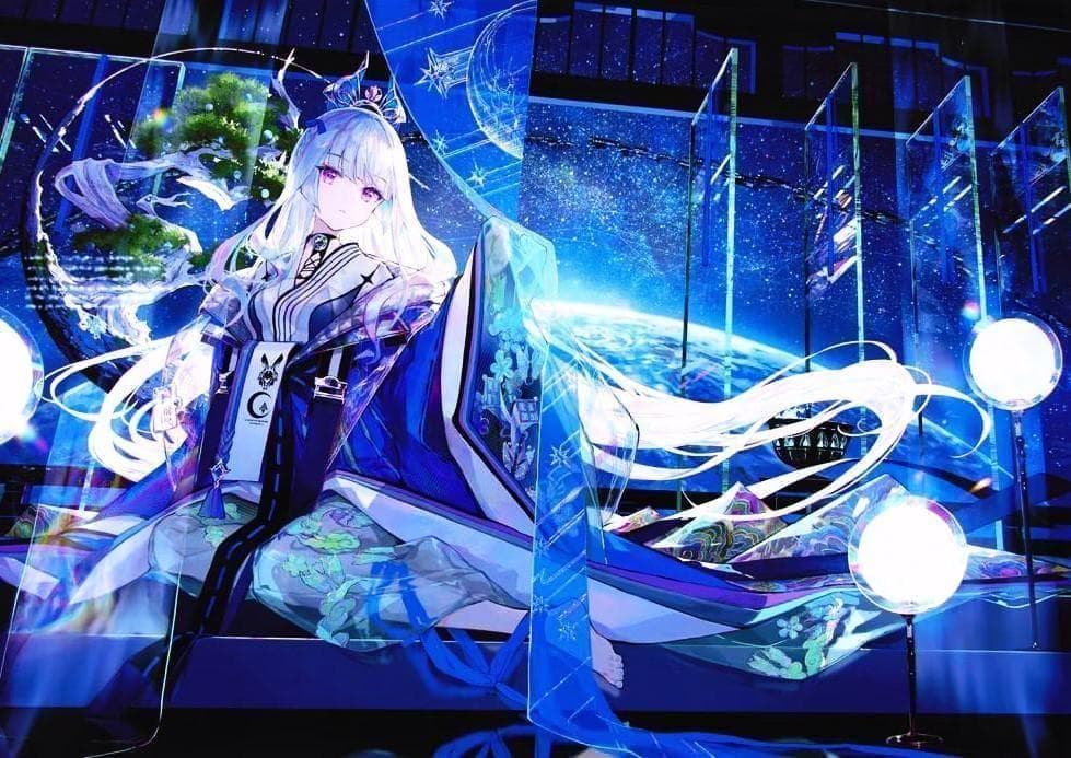 藤ちょこ 複製原画 かぐや姫 絵師100人展 ホロライブ にじさんじ MTG