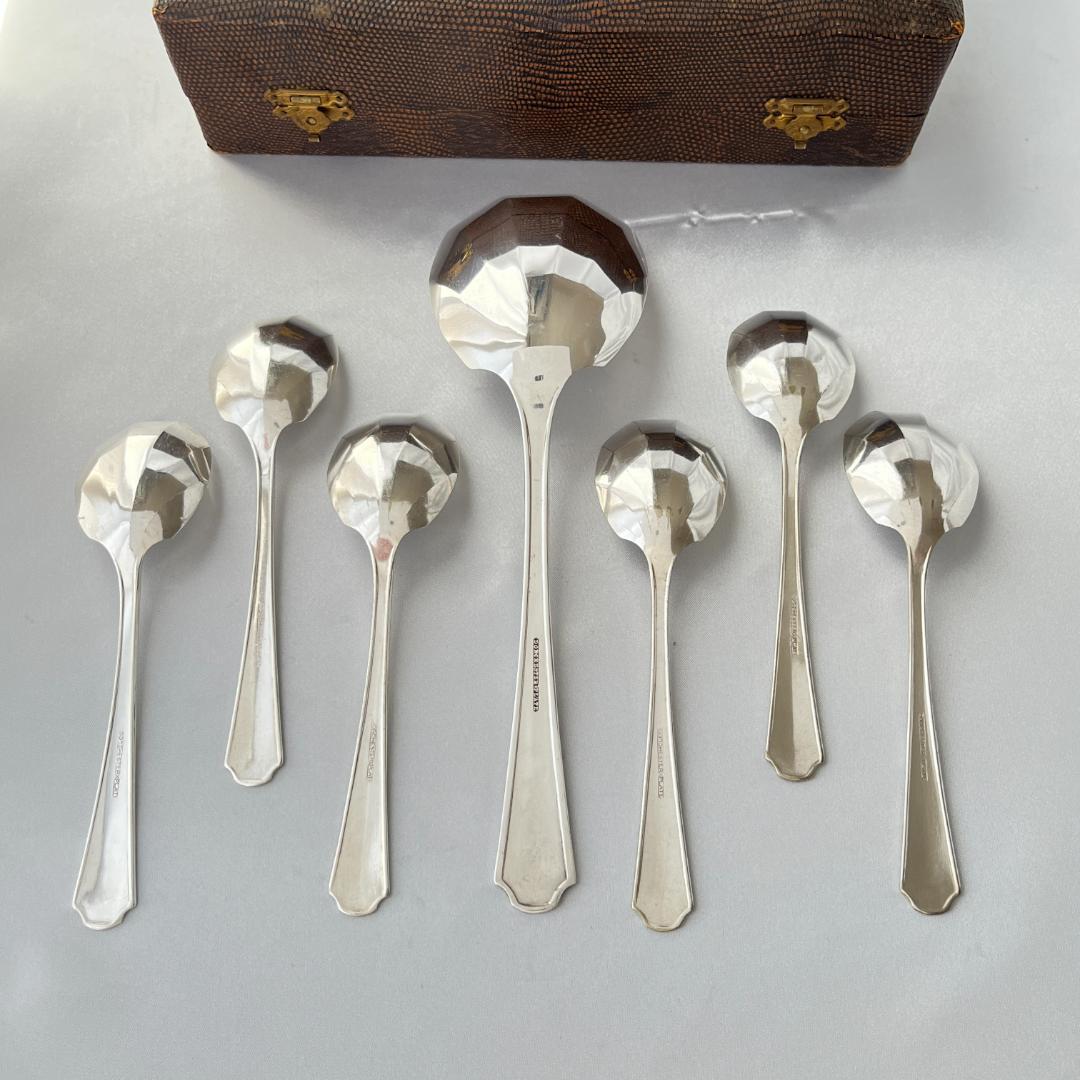 【英国】 アールデコのアイスセット スプーン / サーバー Art Deco