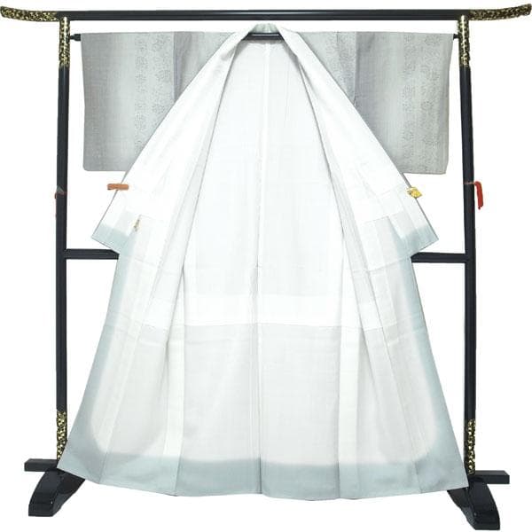 結城紬 着物 袷 80亀甲 菊 花 縦ぼかし 裄64.5 Ｍ 中古 sn1867