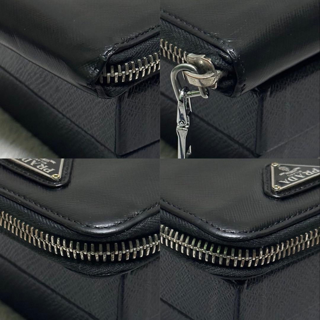 PRADA プラダ　ケース　三角ロゴ　ブラック　サフィアーノレザー