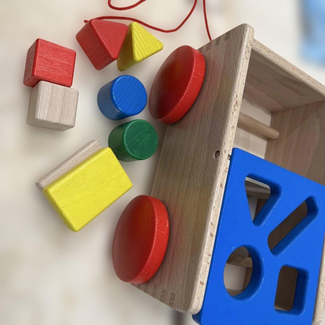 nic 車付ポストボックス　formen wagen 木製　つみき　くるま