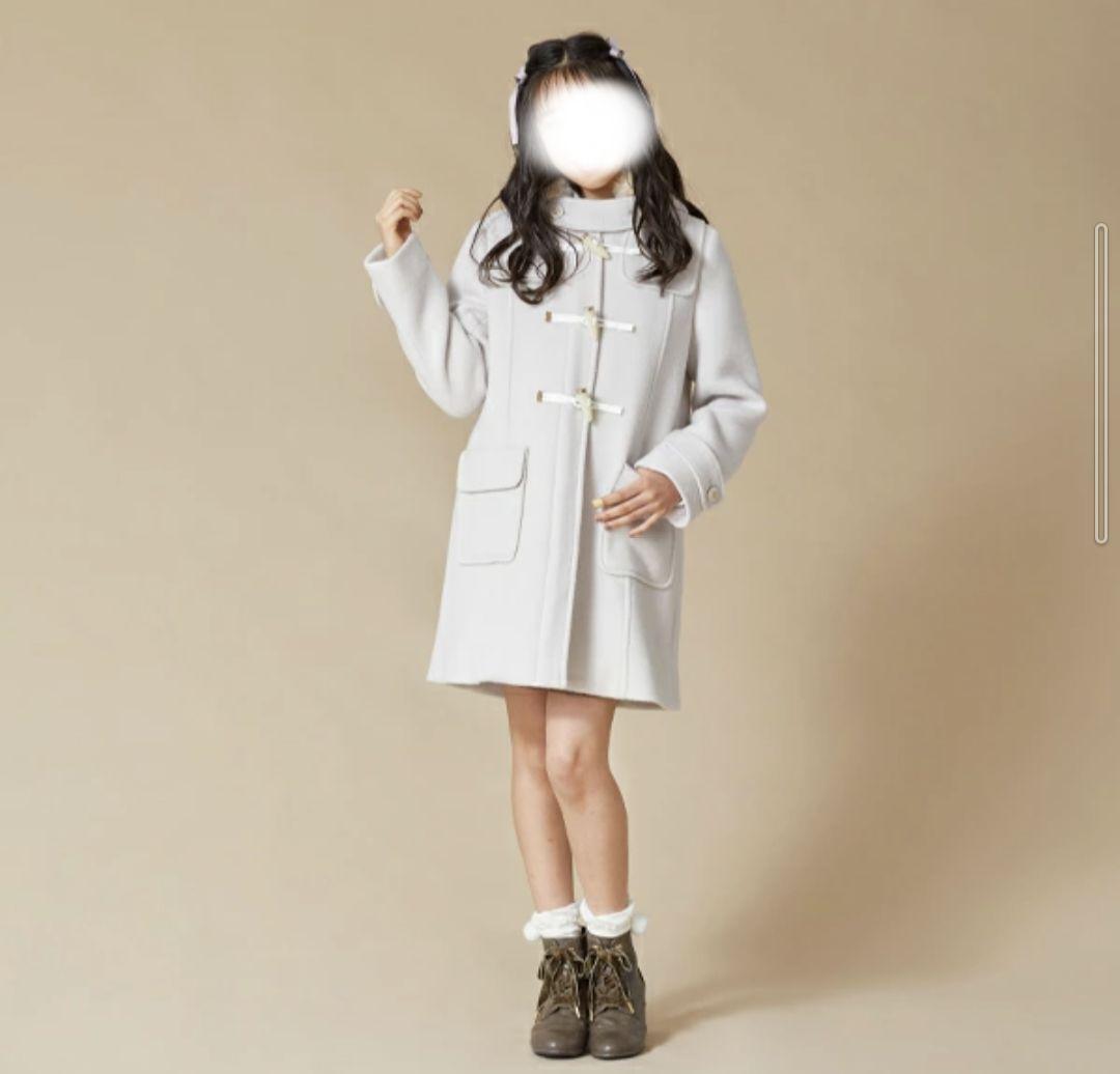 美品 mezzo piano 160 フェイクファー ダッフルコート ウール