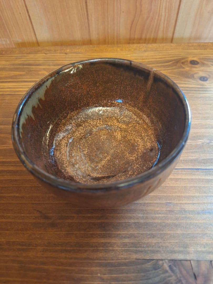 天目茶碗　赤茶　 抹茶碗　茶道具　お碗　飴釉　陶器　器　茶器　茶道　作家不明