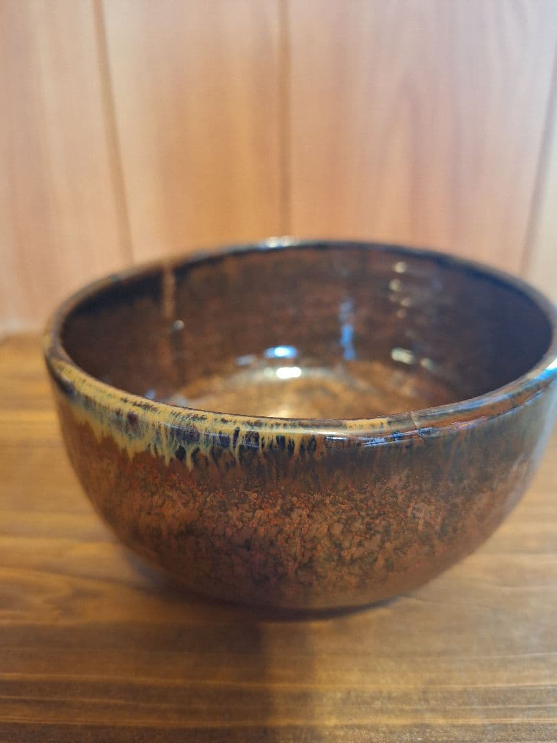 天目茶碗　赤茶　 抹茶碗　茶道具　お碗　飴釉　陶器　器　茶器　茶道　作家不明