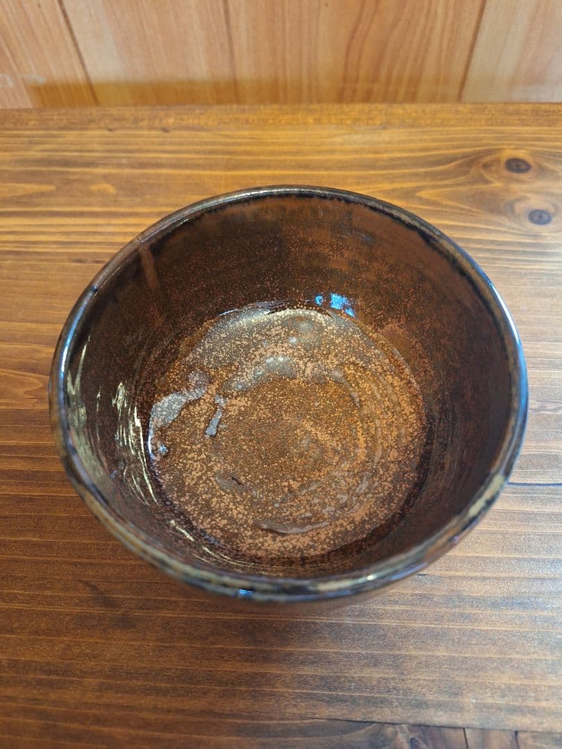 天目茶碗　赤茶　 抹茶碗　茶道具　お碗　飴釉　陶器　器　茶器　茶道　作家不明