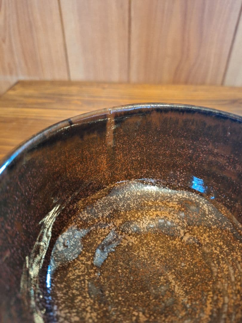 天目茶碗　赤茶　 抹茶碗　茶道具　お碗　飴釉　陶器　器　茶器　茶道　作家不明