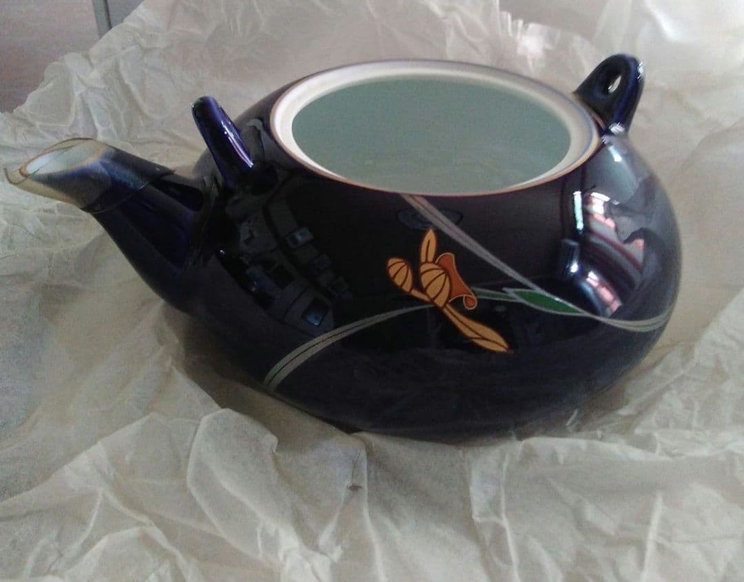 昭和レトロビンテージ上品綺麗蓋付モダン香蘭社木箱入り湯呑みセット(新品未使用)