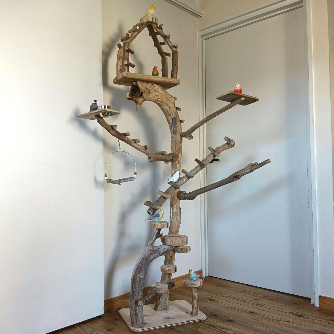 tarusiru バードアスレチックジム大型 天然木 自然木 流木 インコ