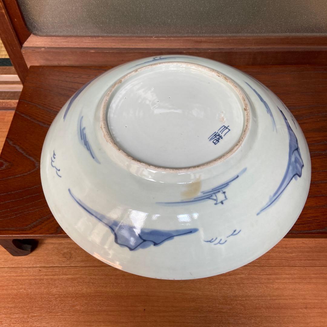 古伊万里染付風景図大皿