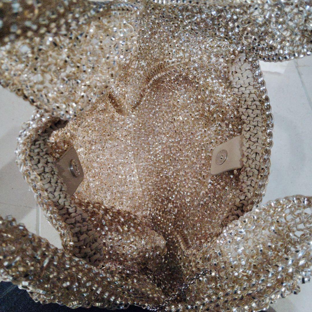 アンテプリマ　ビーズ装飾 ゴールド パーティーバッグ
