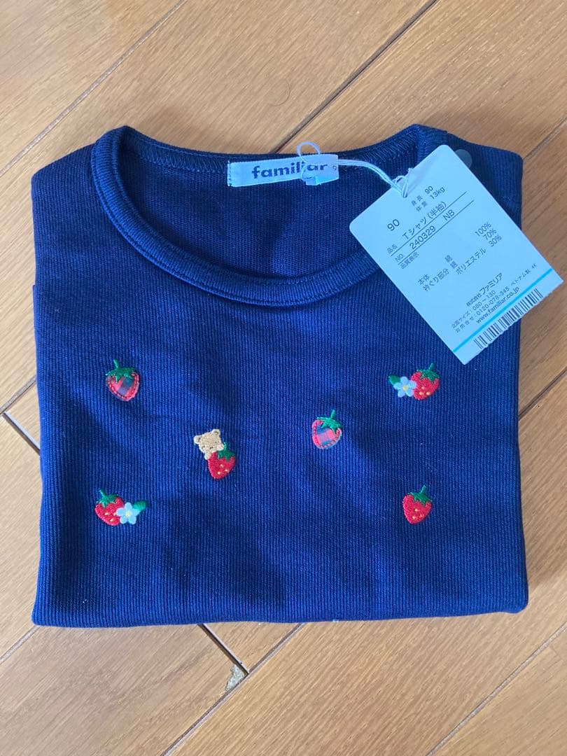 新品タグ付きfamiliar ファミリア　Tシャツ(半そで)サイズ90cm