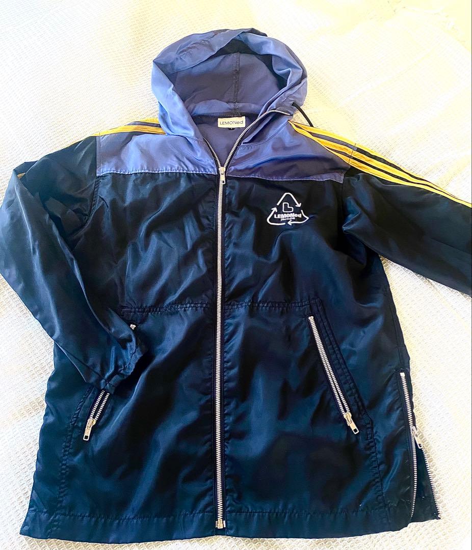 LEMONed フード付きジャケット 黒/グレー/黄色