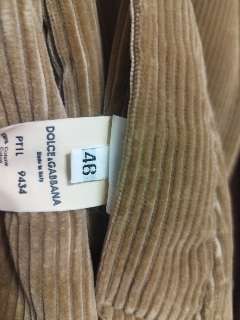 ドルガバ　コーデュロイ カルガンラムファー ダブルブレスト コート ブラウン