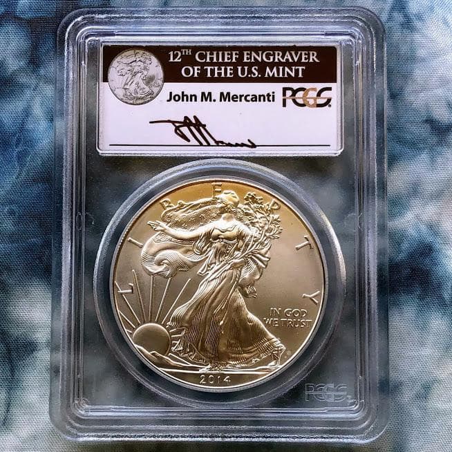 【貴重】2014 アメリカ 米国 シルバーイーグル MS69 ガバメントボックス