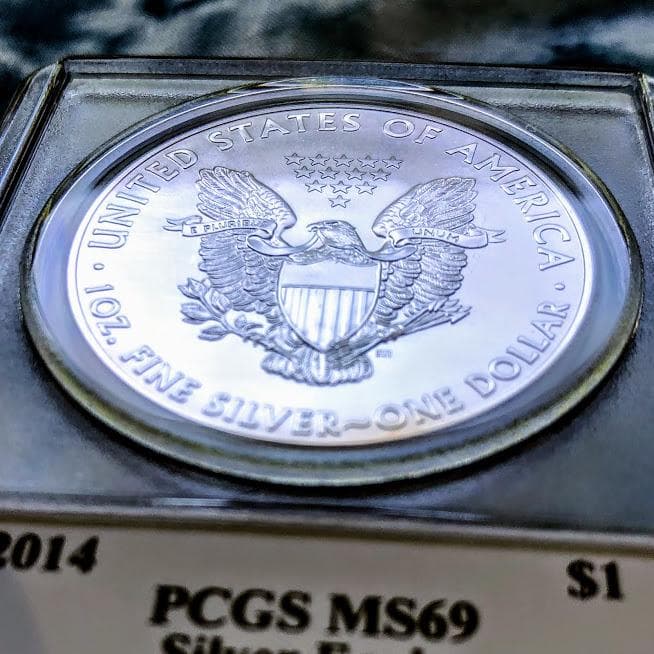 【貴重】2014 アメリカ 米国 シルバーイーグル MS69 ガバメントボックス