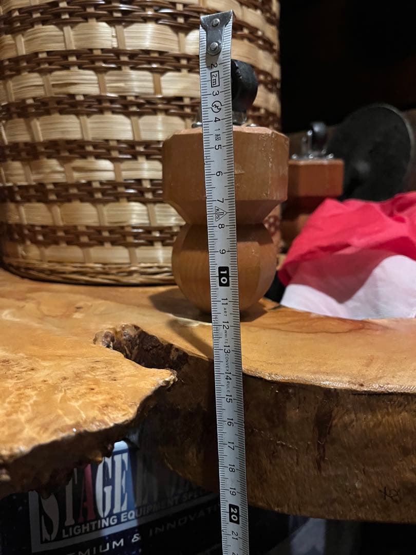 切り株座卓、木株座卓、ゴブのテーブル、鑑賞台、飾り台、タイヤ付き座卓