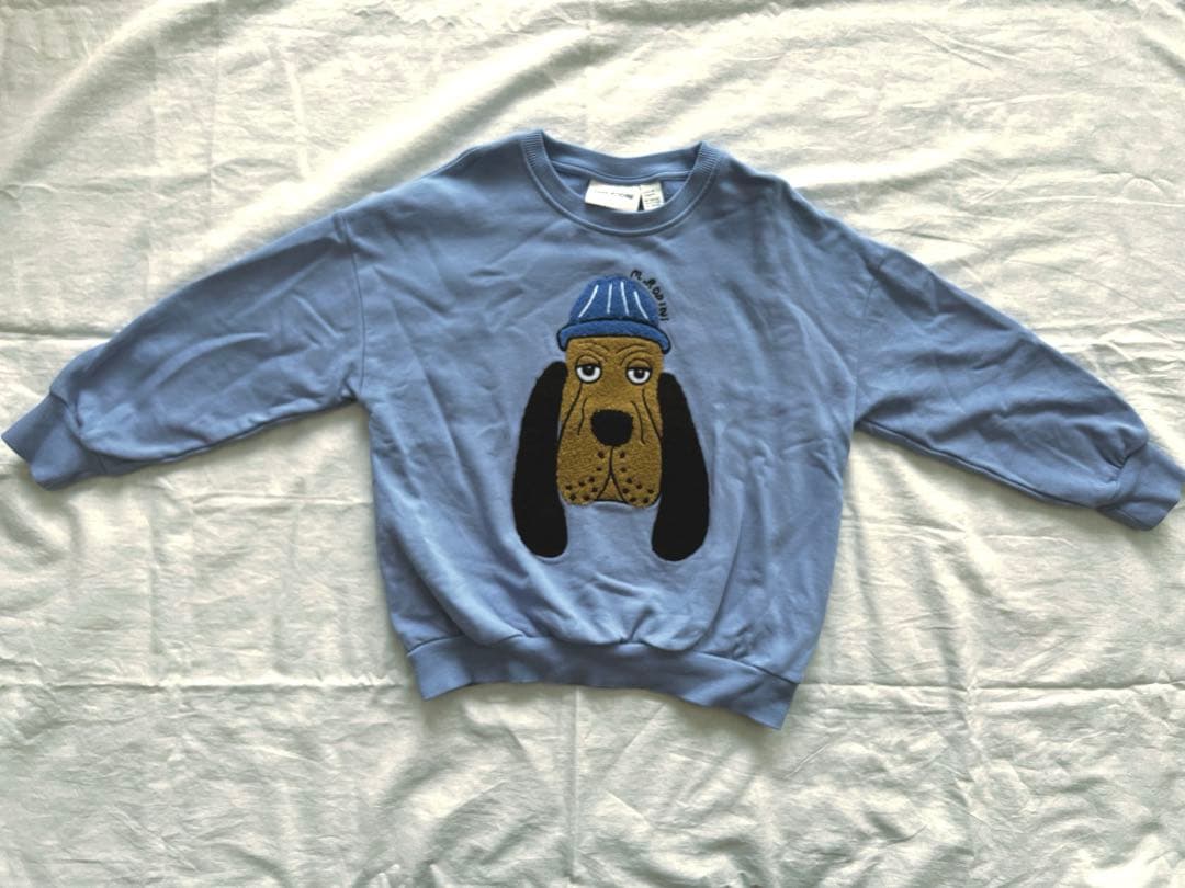 う*。様 MINI RODINI 犬イラスト トレーナー　5-7y