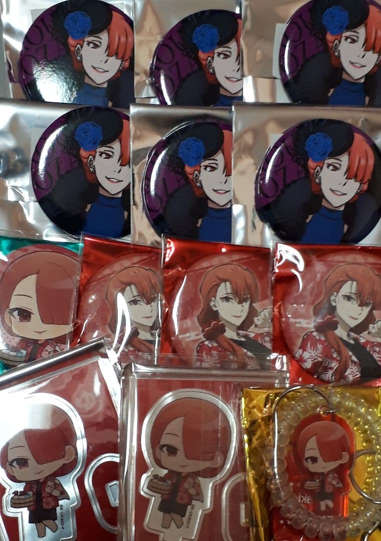 文豪ストレイドッグス　尾崎紅葉　丸井　極楽湯　缶バッジ　アクスタ　RED