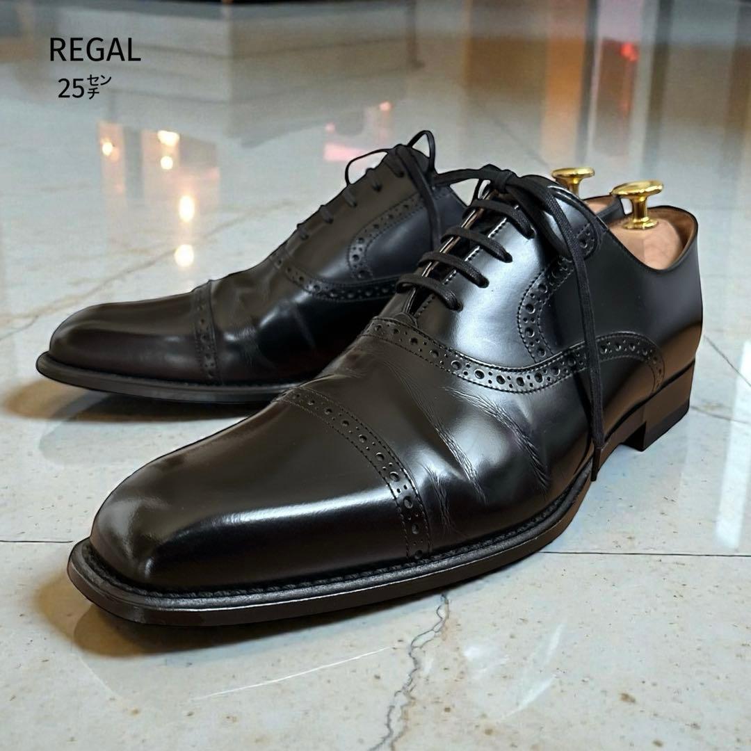 リーガル ドレスシューズ （25㌢） ストレートチップ 122R REGAL 黒