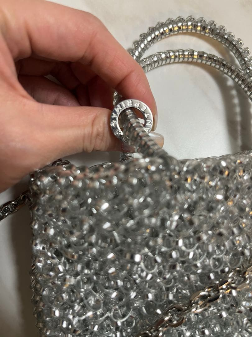 ANTEPRIMA シルバー ビーズショルダーバッグ　ミニアトゥーラ