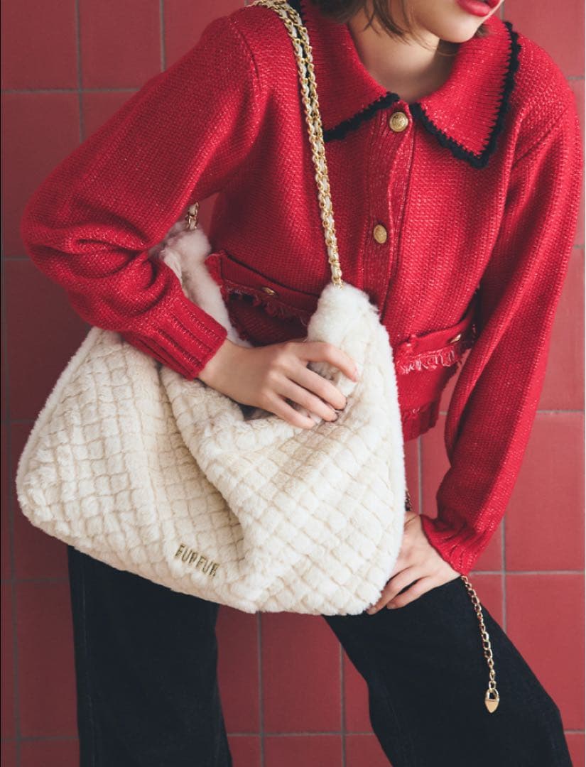 [FURFUR]マテリアル巾着バッグ 未使用新品 IVR