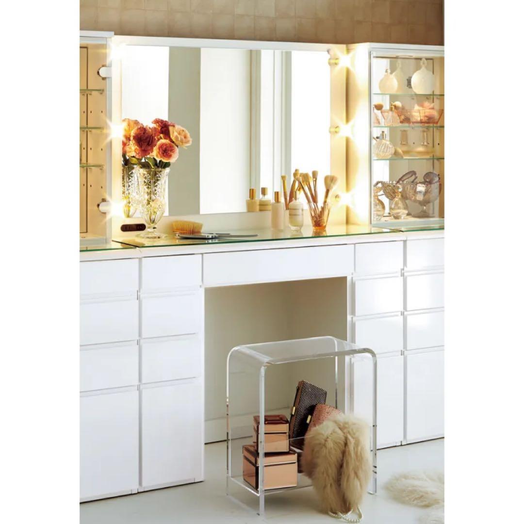 かよ LEDライト付き 楽屋ドレッサー ホワイト