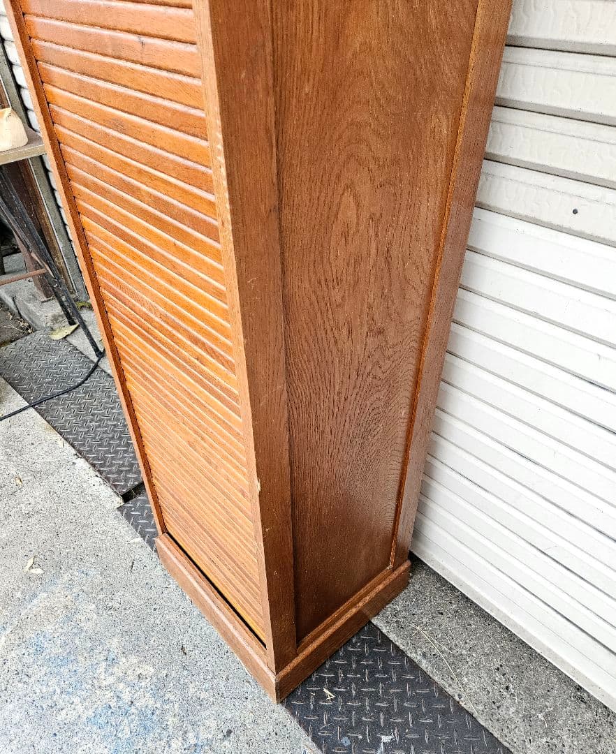 フランスアンティーク 蛇腹のファイルキャビネット 木製 飾り棚 下駄箱