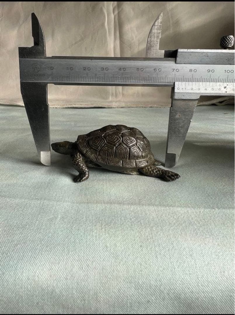 古銅自在亀置物 長約5.2-7.2CM