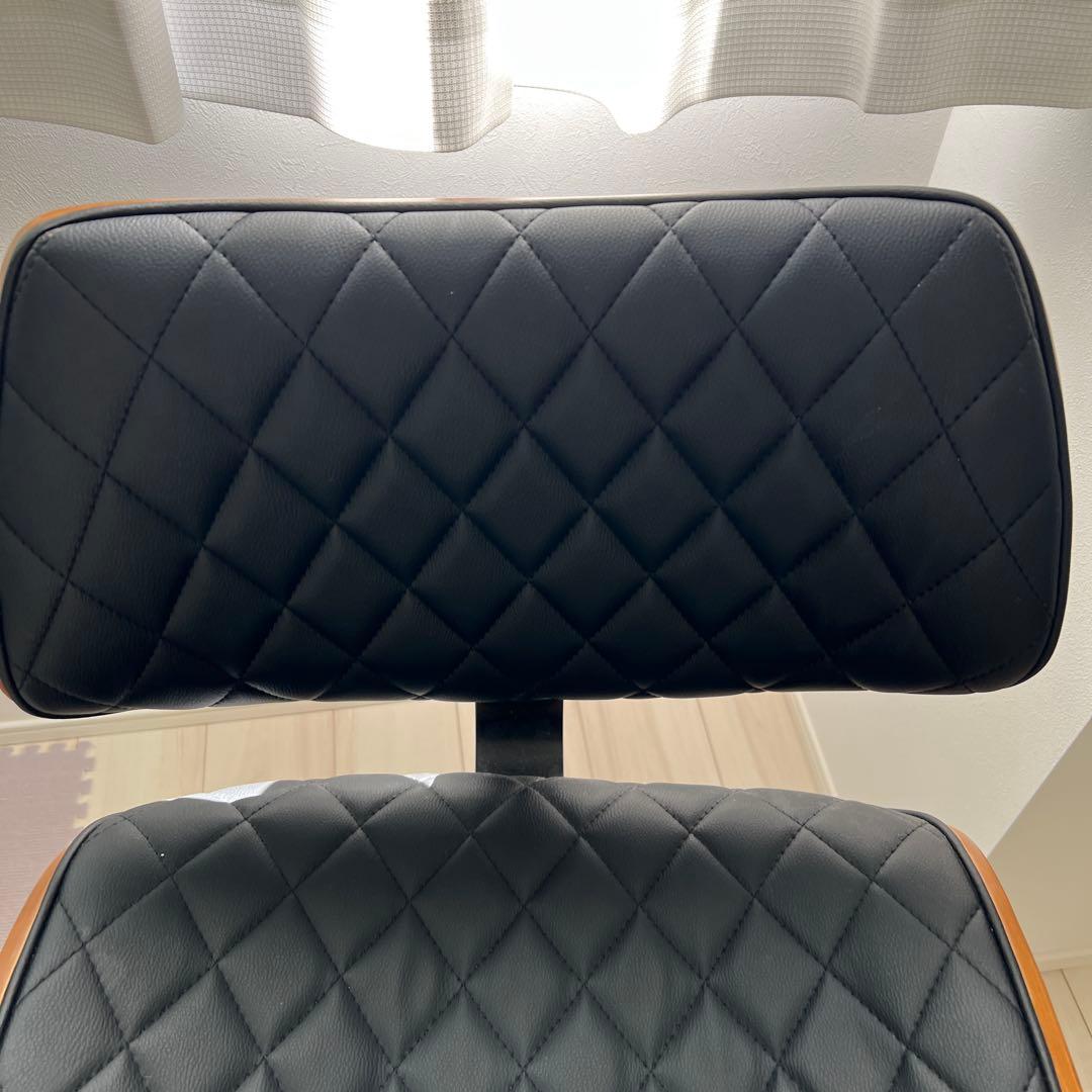 黒いキルティング　カウンタースツール