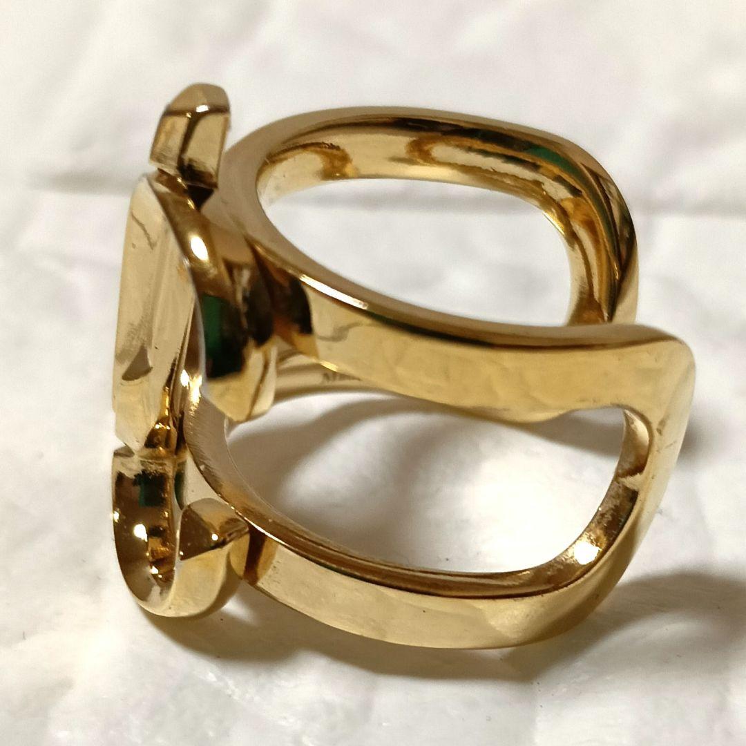 572【美品】JIMMY CHOO JCモノグラムリング 9号 箱 保存袋付き