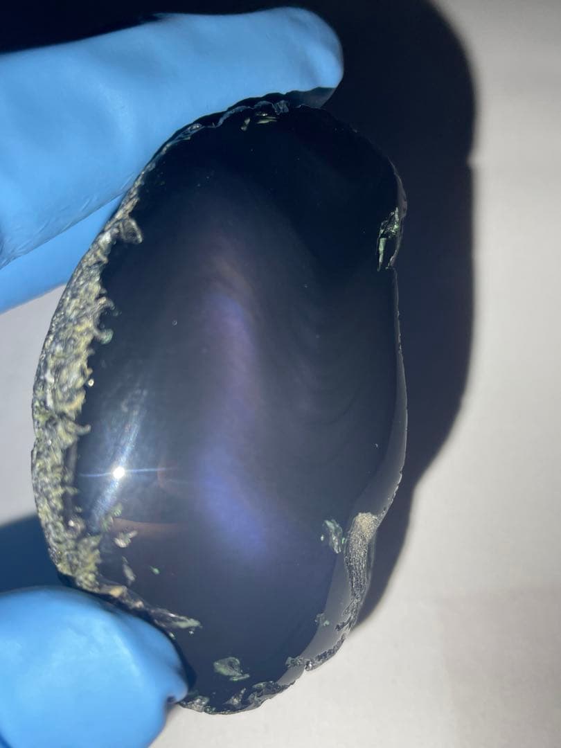 研磨品　十勝石玲瓏　パープルシラーオーロラ　レインボーオブシディアン