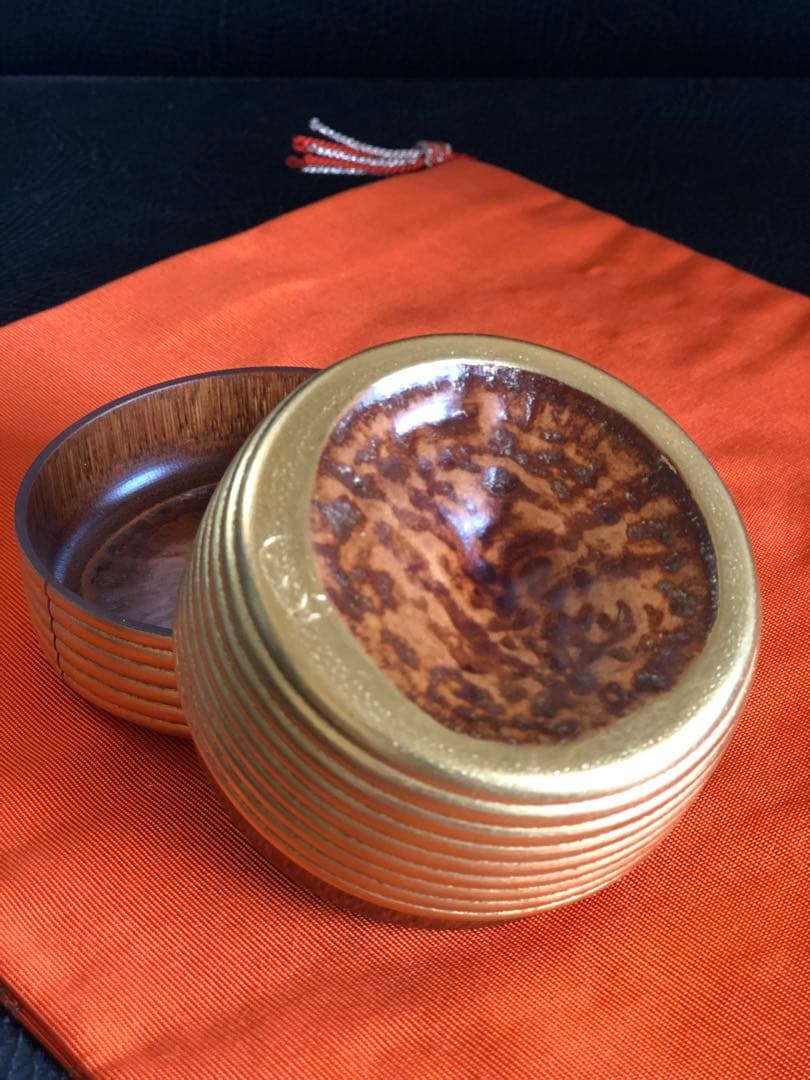 茶道具　茶入れ　棗　小崎清人作　外金　茶器　共箱付き　銘有