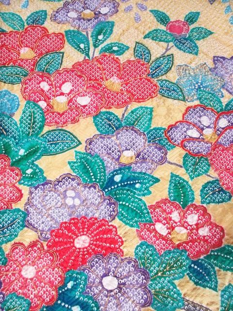 美品！絞り＊花車＊金彩＊ラグジュアリー＊振袖＊トールサイズ＊１６８ｃｍ＊裄６８