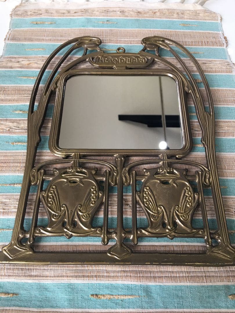 [新品] メトロポリタン　ミラー　壁掛け　パリ　アール・ヌーヴォー様式　真鍮製