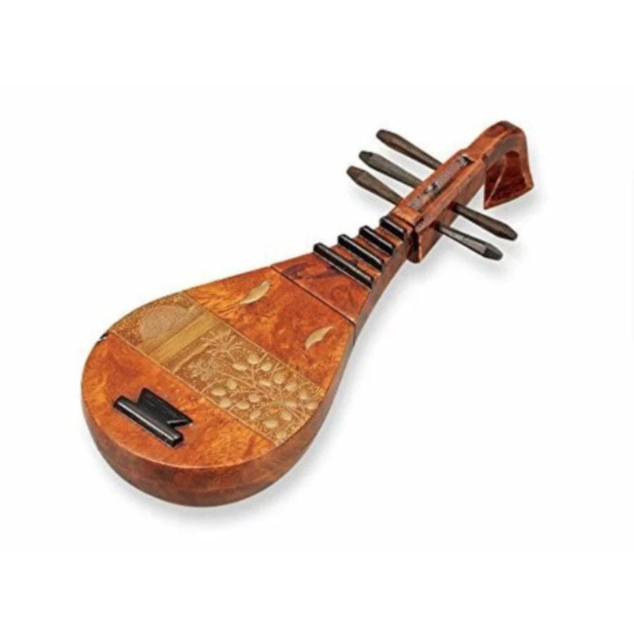 山中塗 琵琶香合 秋草 中村孝也作 香合 茶道具 日本製 山中漆器 伝統工芸