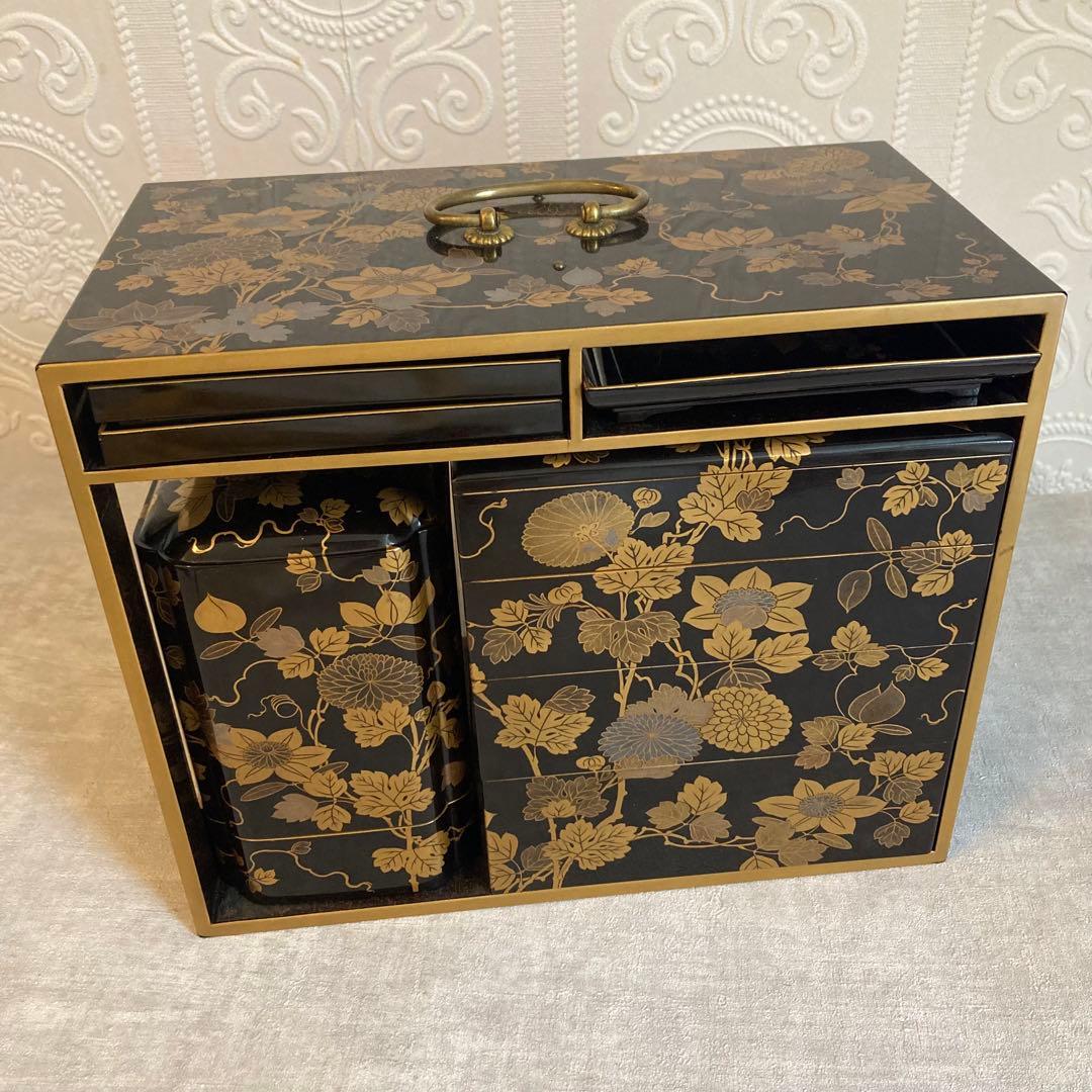 野弁当箱 漆器 漆芸 重箱 蒔絵 骨董品 蒔絵お重