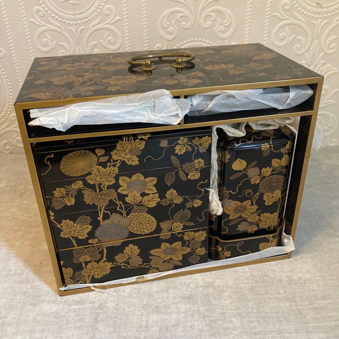 野弁当箱 漆器 漆芸 重箱 蒔絵 骨董品 蒔絵お重