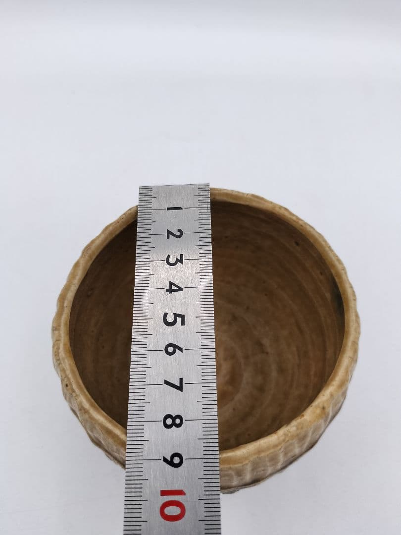 b986 福俵茶碗 黄瀬戸 加藤春鼎 木箱 茶道具　古物