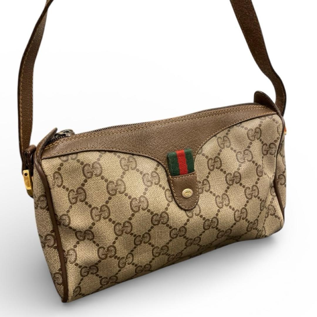 【極美品】GUCCI ショルダーバッグ GG キャンバス シェリー ゴールド金具