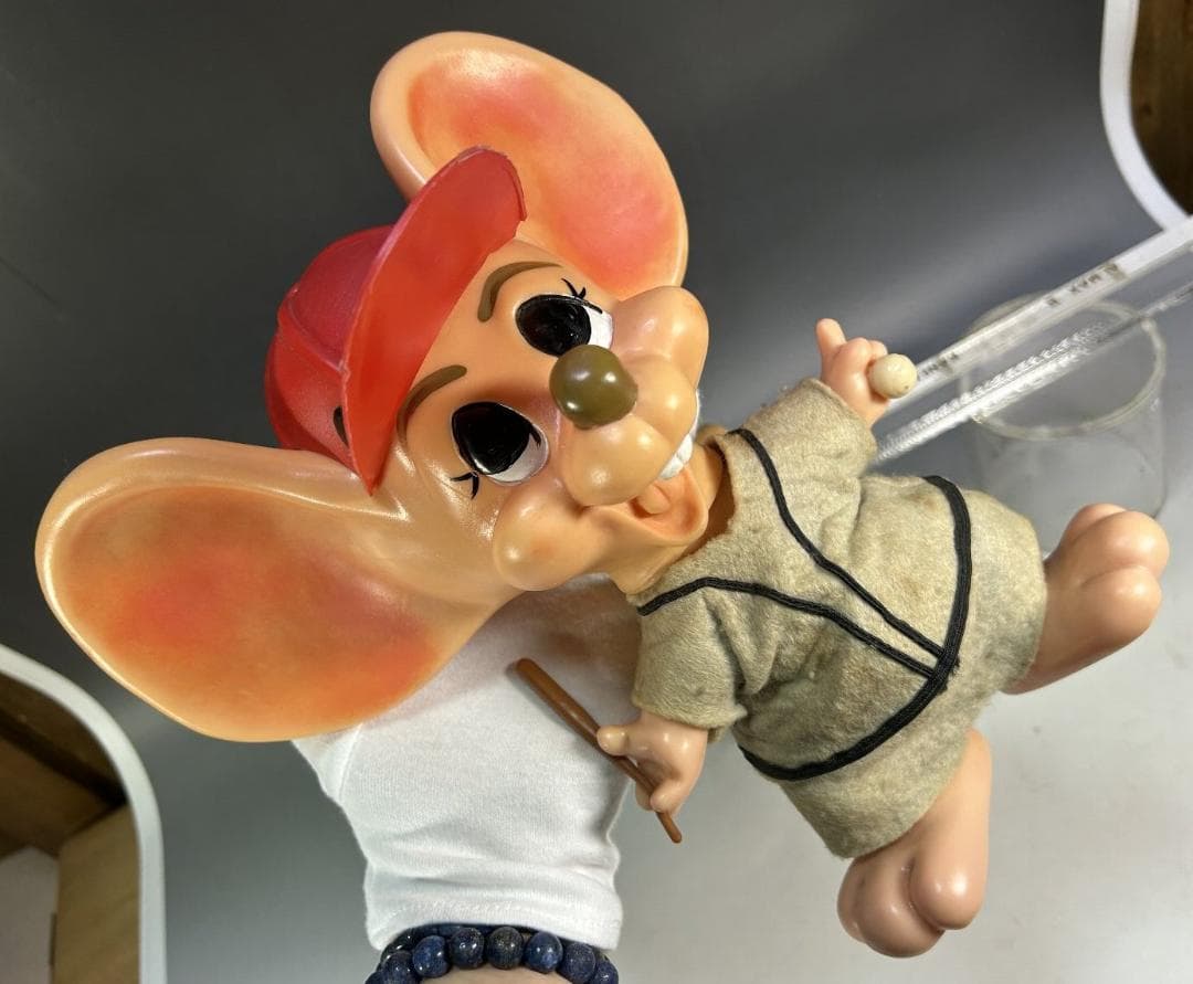 ７０年代　トッポジージョ 野球　ソフビ　貯金箱　指人形　ビンテージ　フィギュア