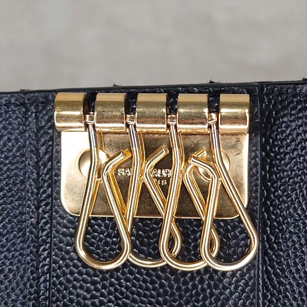 【極美品】サンローラン カサンドラ スリムキーケース 4連 YSLロゴ ブラック