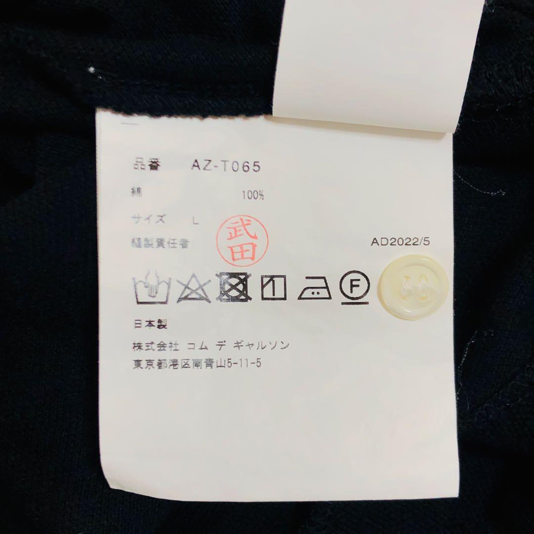 【人気モデル】プレイコムデギャルソン 同色刺繍ハートロゴ 半袖ポロシャツ L 黒