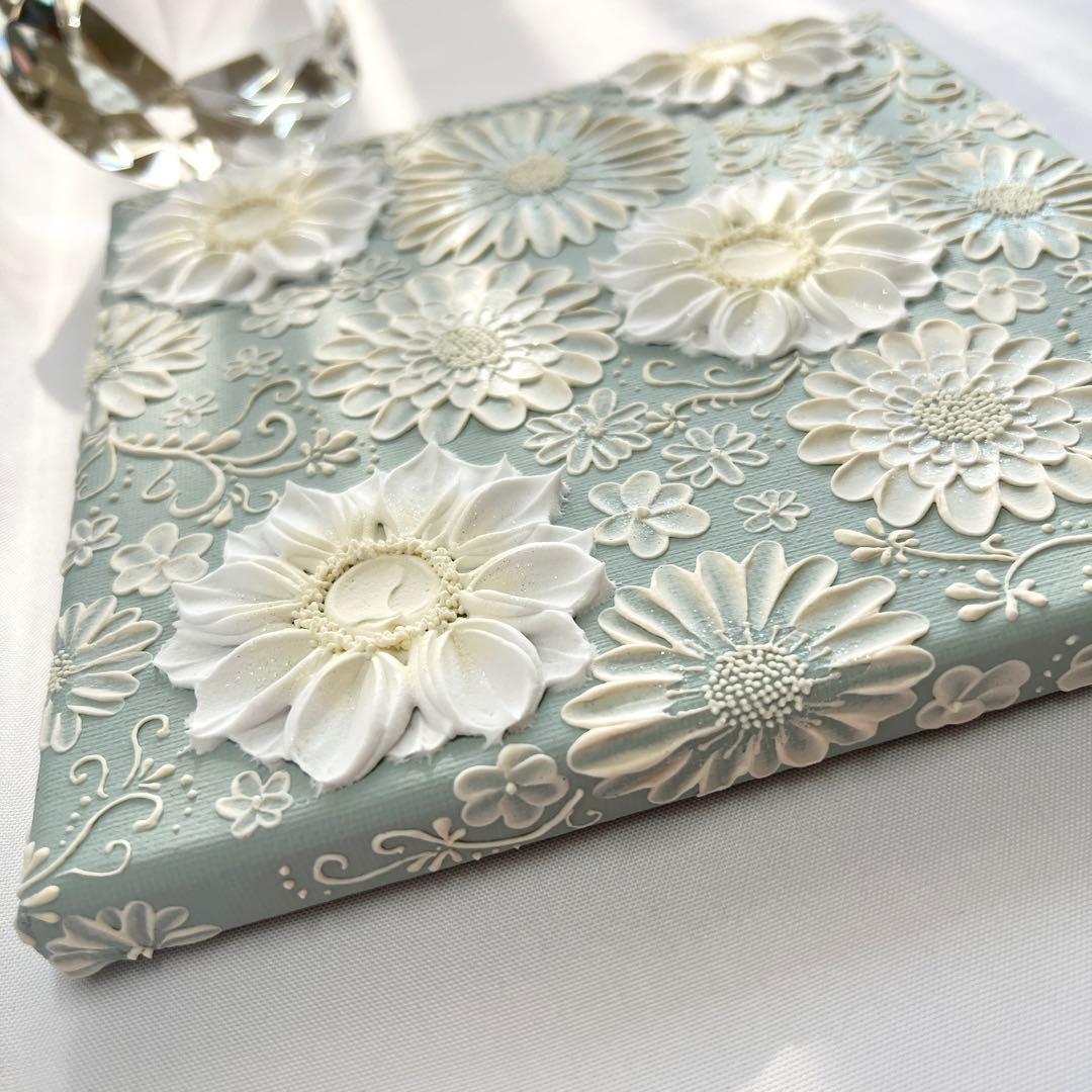 テクスチャーアート　絵画　インテリアアート　花　立体　絵　花の絵　アート　パネル