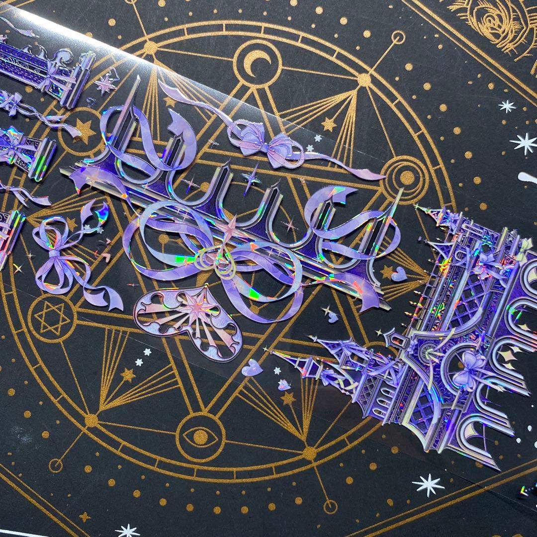 【9248】海外　マステ　中古巻　貝殻光マスキングテープ　紫　装飾系